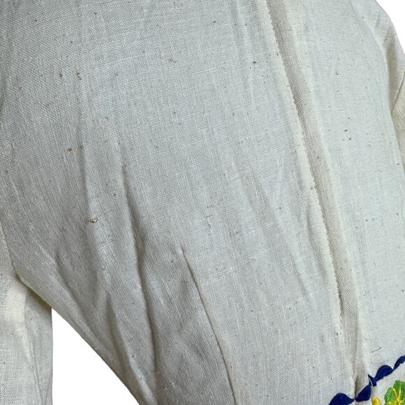 Vintage Sears Fashion CottageCore Maxi Boho Dress Embroidered 6/8 Small 70s - Picture 10 of 11